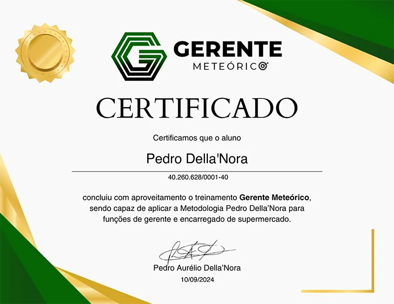 Certificado Gerente Meteórico